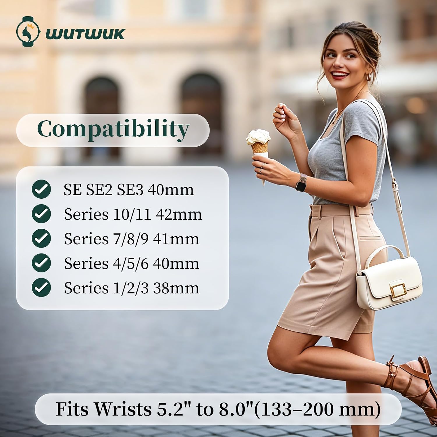 Detalle de Wutwuk Braided Magnetic Strap for Apple Watch (42mm/S11/10) – 38–42mm Universal, Celtic Metal Detail