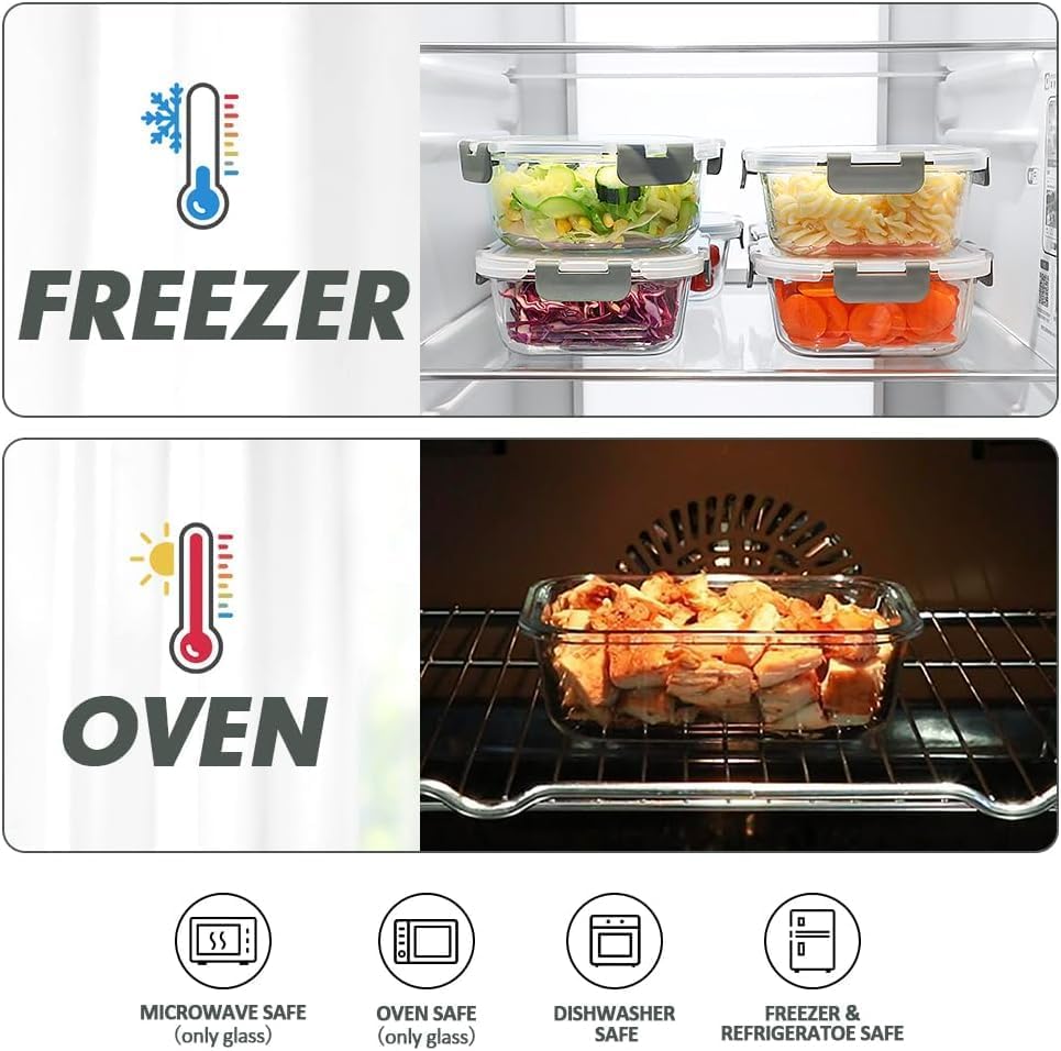 Detalle 2 de VERONES Glass Food Containers 12-pack 🍱
