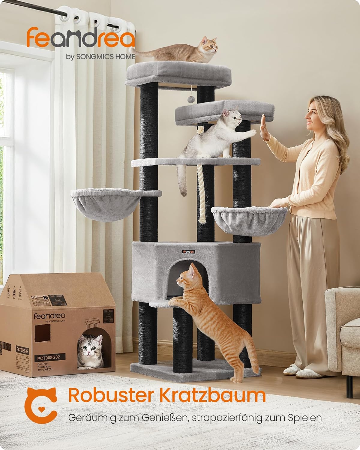 Detalle 2 de Feandrea Kratzbaum PCT008G02 XXL 186,7 cm Katzenbaum 🐱