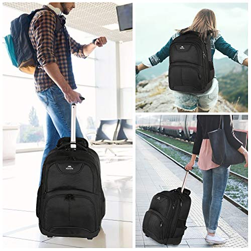 Thumbnail 7 de MATEIN Rolling Backpack: 17-Inch Water-Resistant Wheeled Laptop Backpack