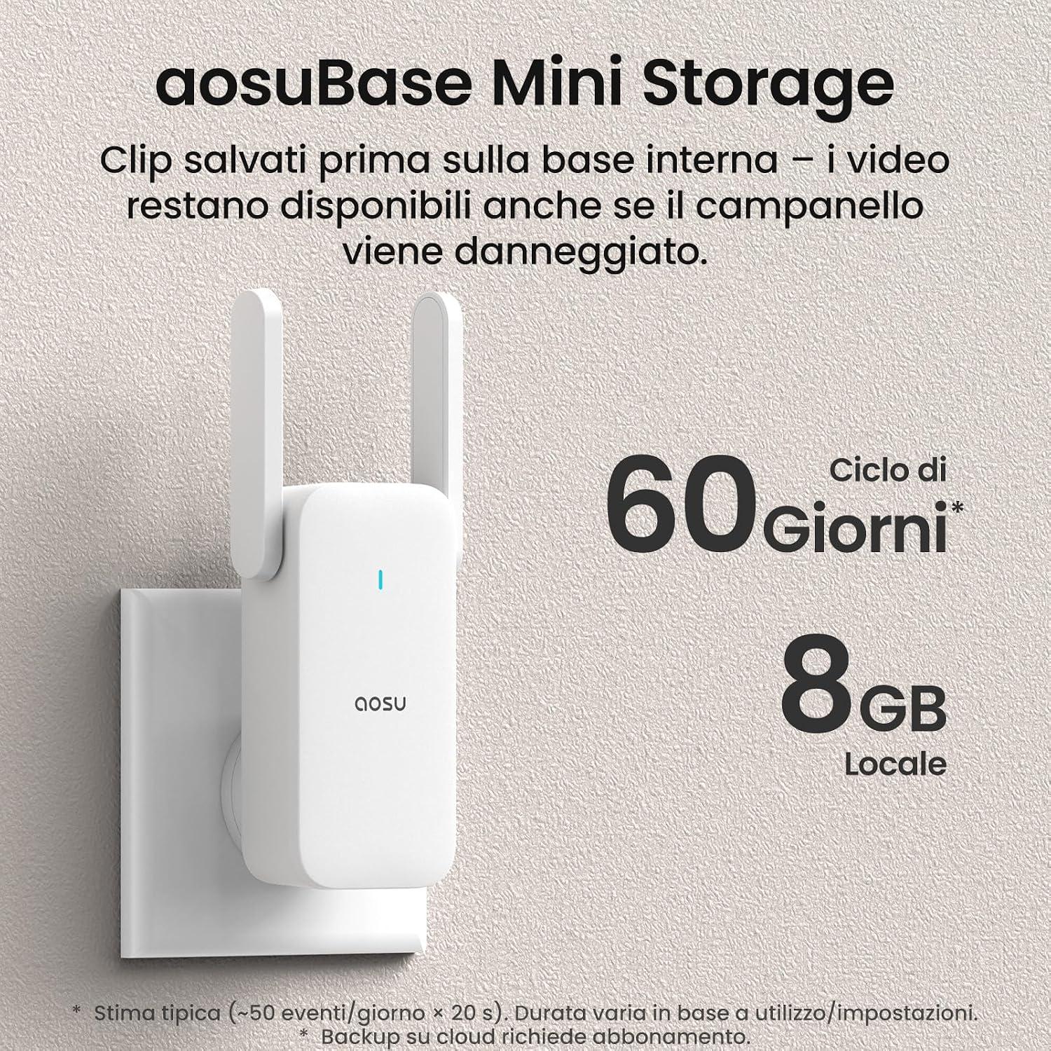 Detalle de aosu Videocitofono senza Fili da Esterno HD 5MP con Alexa, 2.4/5 GHz, Batteria e Rilevatore Radar
