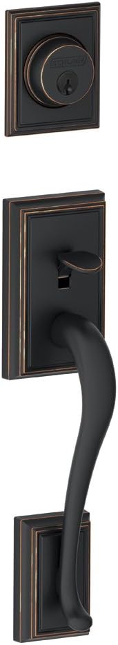 Detalle 1 de Schlage F58 ADD 622 – zewnętrzna klamka z zasuwą, czarny mat
