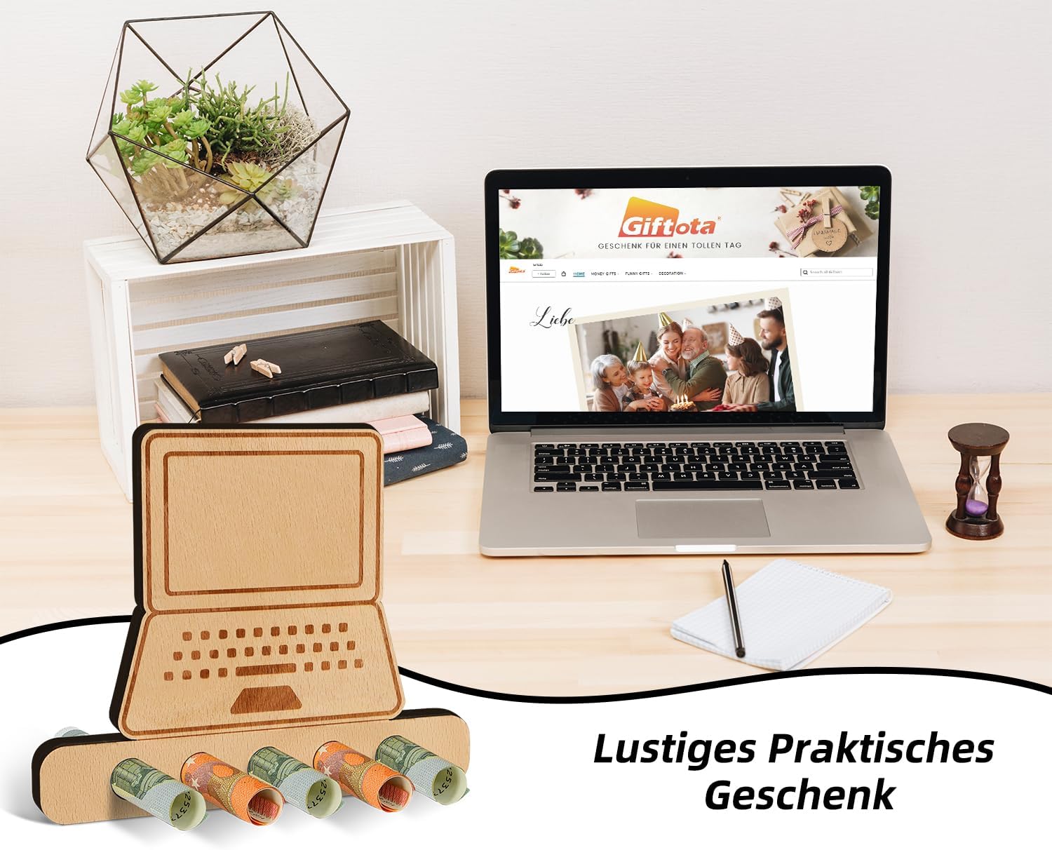 Thumbnail 2 de Giftota Lustige Laptop-Geldgeschenke Holz 6mm