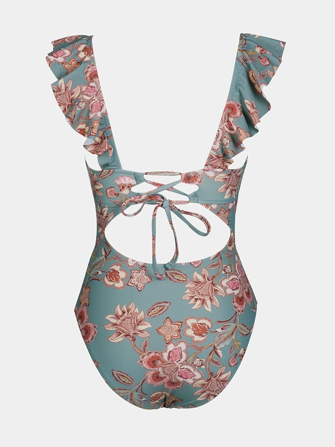 Thumbnail 4 de CUPSHE Damen Badeanzug mit Volants und Rüschen – Monokini mit V-Ausschnitt und Bauchweg-Details