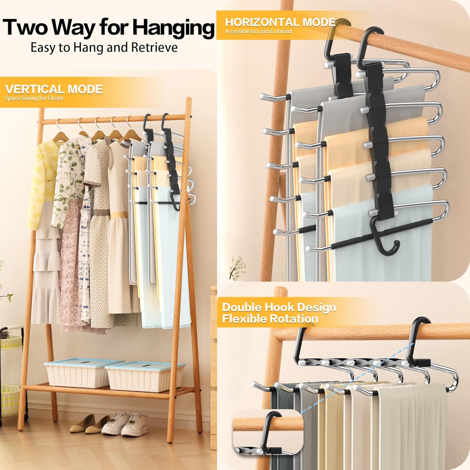 Detalle de Pants Hangers Space Saving 2-Pack — Closet Organizer