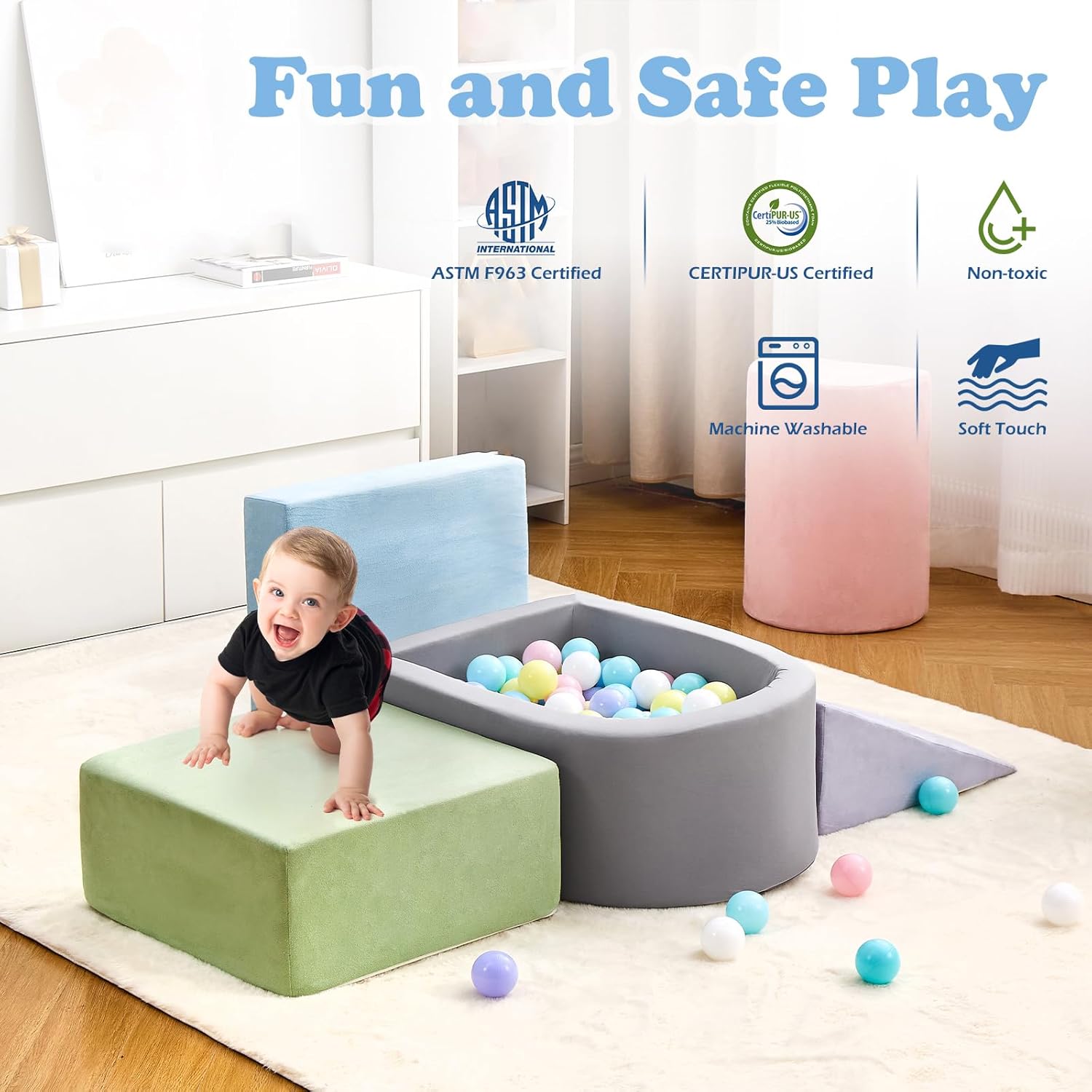 Thumbnail 5 de Foam Climbing Blocks 5-Piece Toddler Play Set