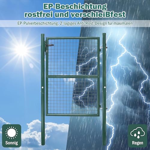 Detalle 1 de Ollewiellan Puerta de jardín metálica 125x100 cm