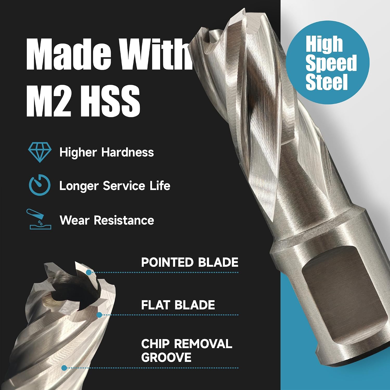 Detalle 1 de Tech Hyren M2 HSS Annular Cutter, 13/16-Inch, 1-Inch Depth, 3/4-Inch Weldon Shank