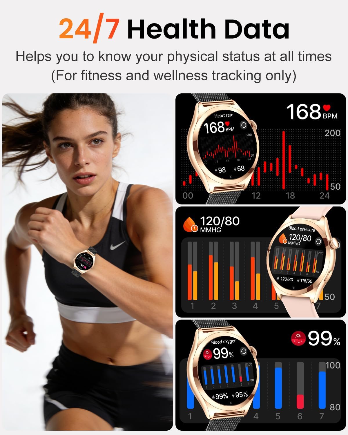 Thumbnail 4 de Fitonme Smart Watches for Women (Answer/Make Calls) — 1.27" HD Curved Display