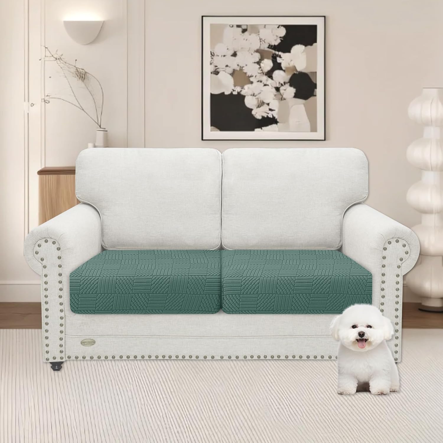 Thumbnail 1 de Housse de coussin pour canapé extensible Ystyle (1 place*2) – antidérapante, lavable, vert clair