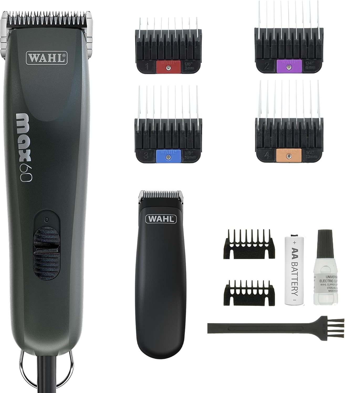 Wahl Animal Clipper Kit Max 60 & Pocket Pro : tondeuse sans fil pour chiens et chats, faible vibration