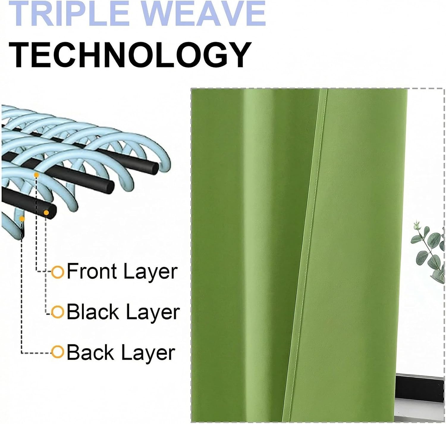 Thumbnail 4 de Simplebrand Ava Lime Short Blackout Curtains for Bedroom – 2 Panels, 40W x 54L Each