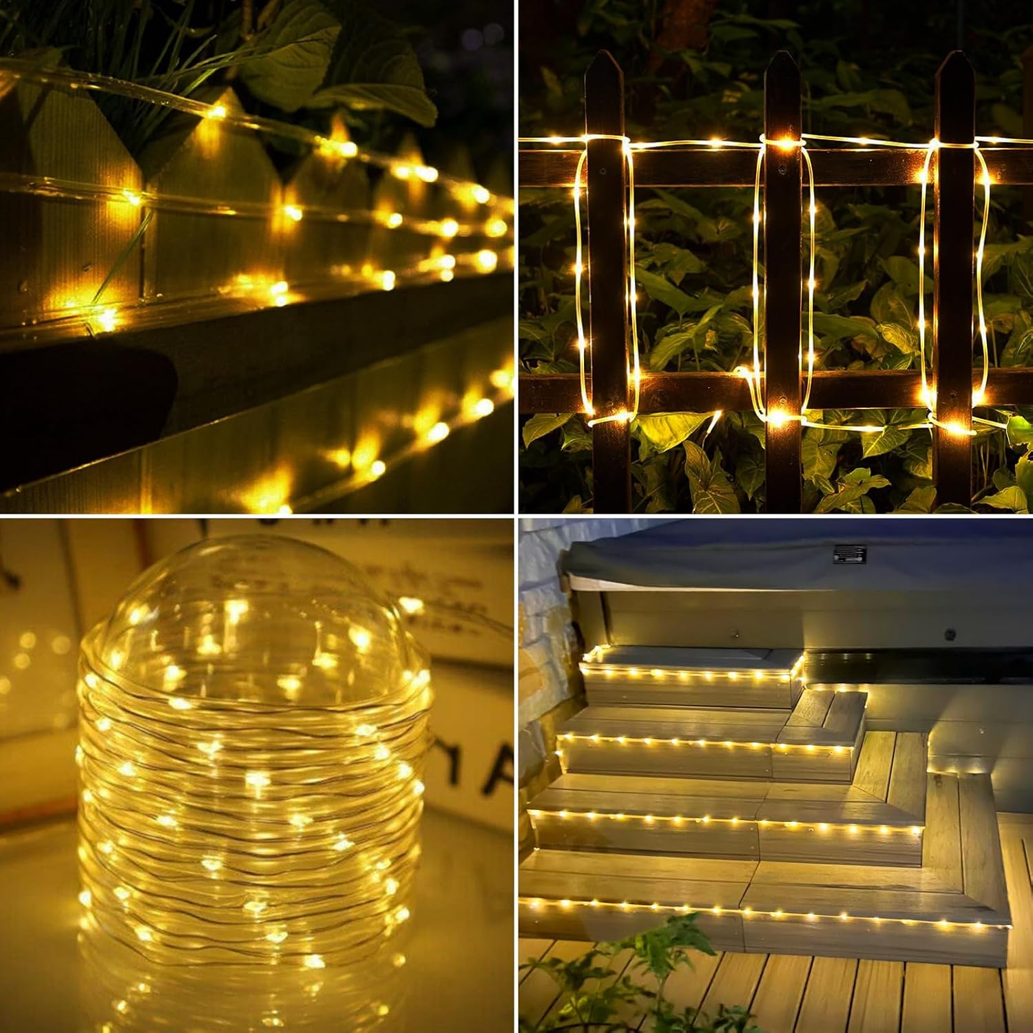 Thumbnail 6 de Jnaurb S17 Solar Rope Lights, 66 ft, 200 LEDs, Warm White, 8 Modes