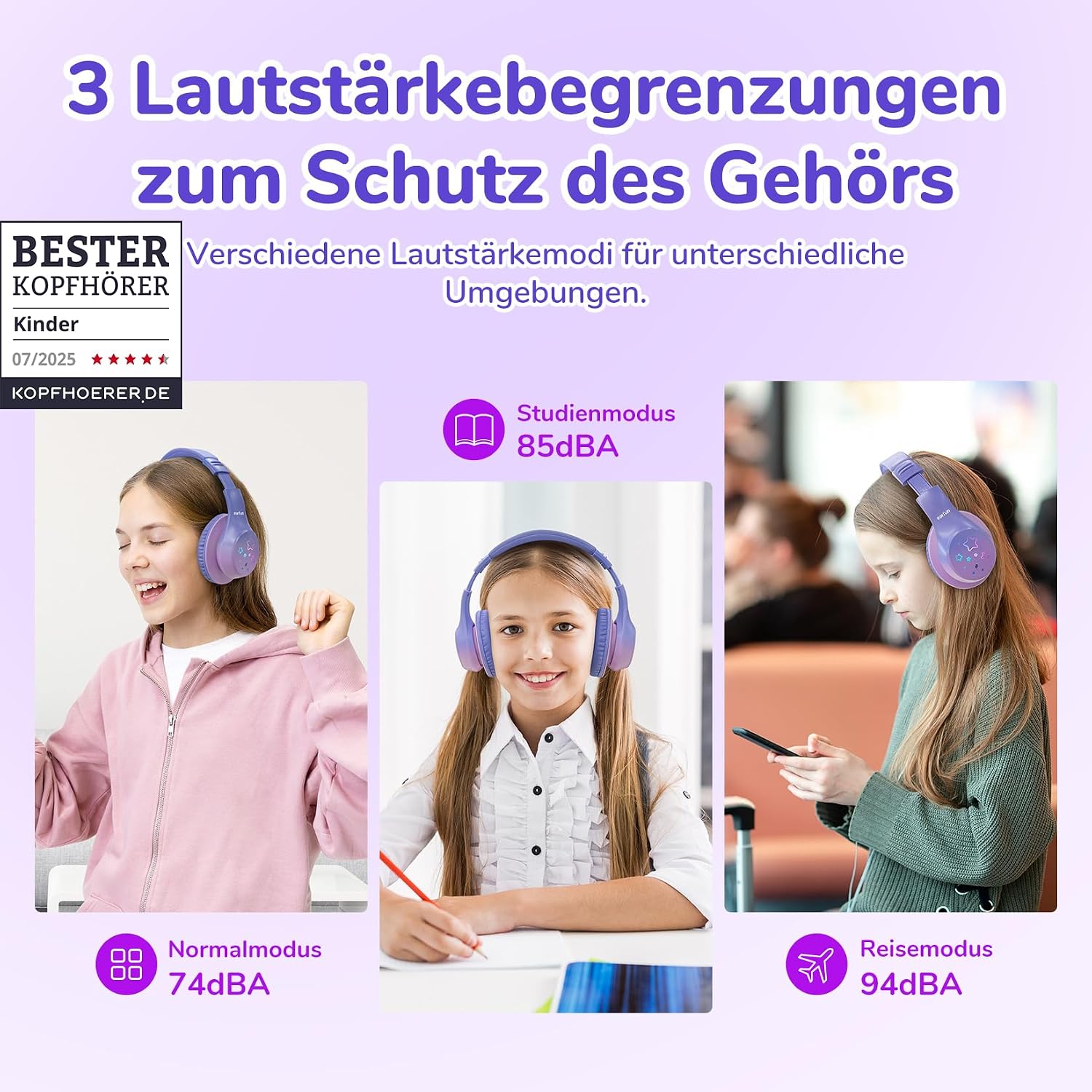 Detalle 2 de EarFun Bluetooth Kopfhörer Kinder