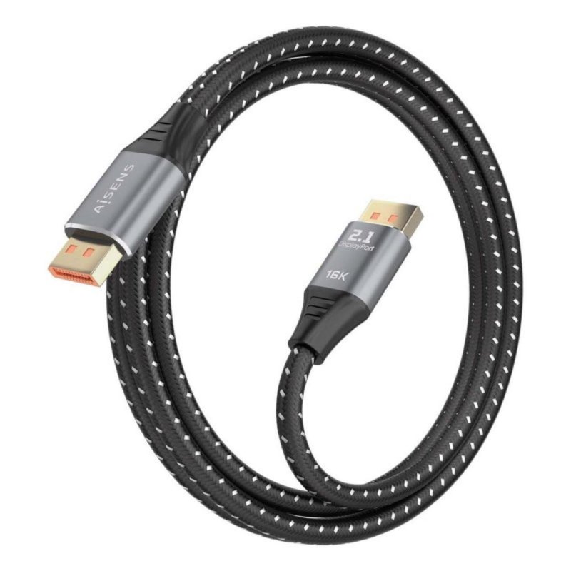 Detalle 2 de Cable DisplayPort Aisens A158-0902 2.1 80 Gbps – 1,5 m, Negro
