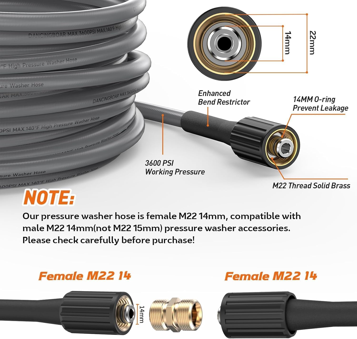 Thumbnail 4 de DANCINGBOAR 10M Pressure Washer Hose