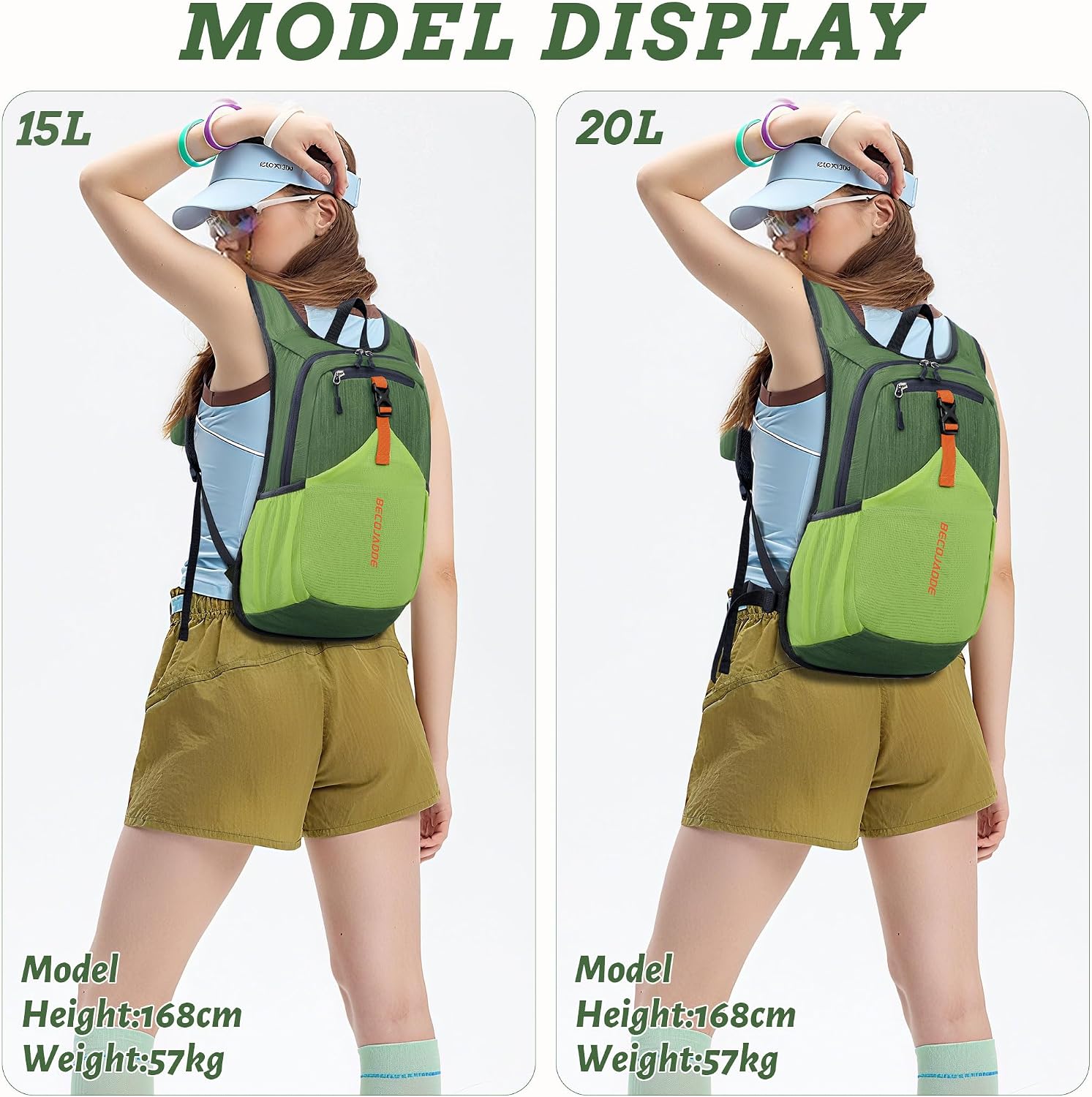 Thumbnail 4 de BECOJADDE Jd4n24052 20L Packable Hiking Daypack with Chest Strap