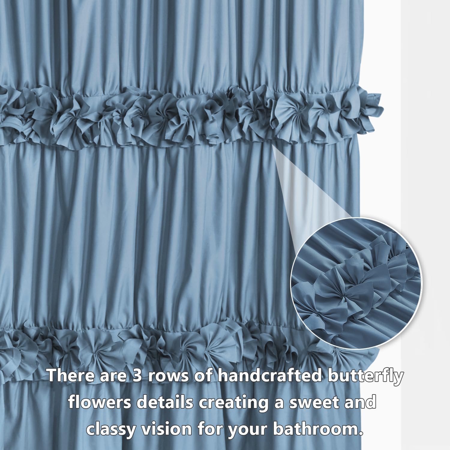 Detalle de Homechoice Decor Shower Curtain, 72 x 72 Inches