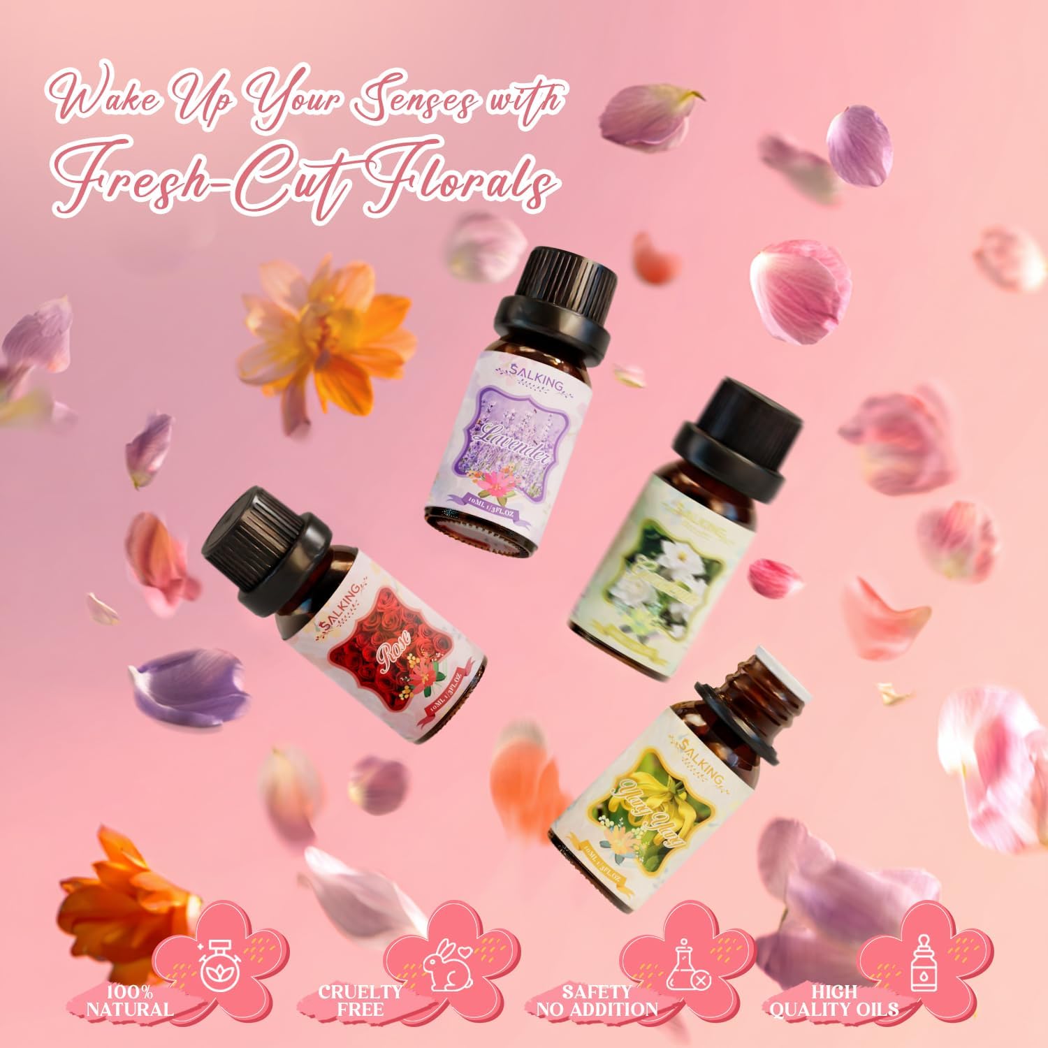 Thumbnail 4 de SALKING Floral Essential Oils Gift Set (Lavender, Rose, Cherry Blossom, Ylang Ylang, Gardenia, Chamomile)