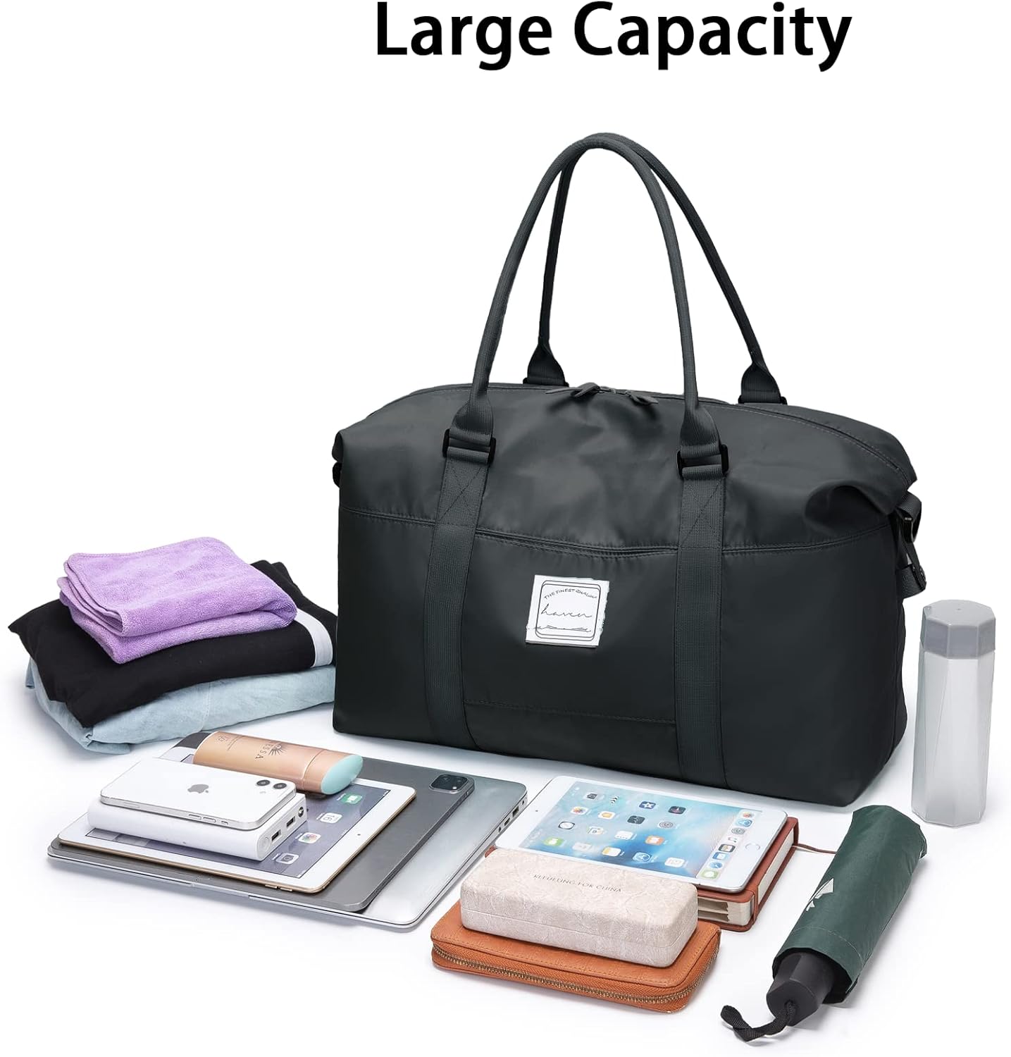 Thumbnail 1 de Hayayu Weekend Bag for Women (55 x 27 x 18cm) – overnight, gym and carry-on style holdall with dry/wet separation