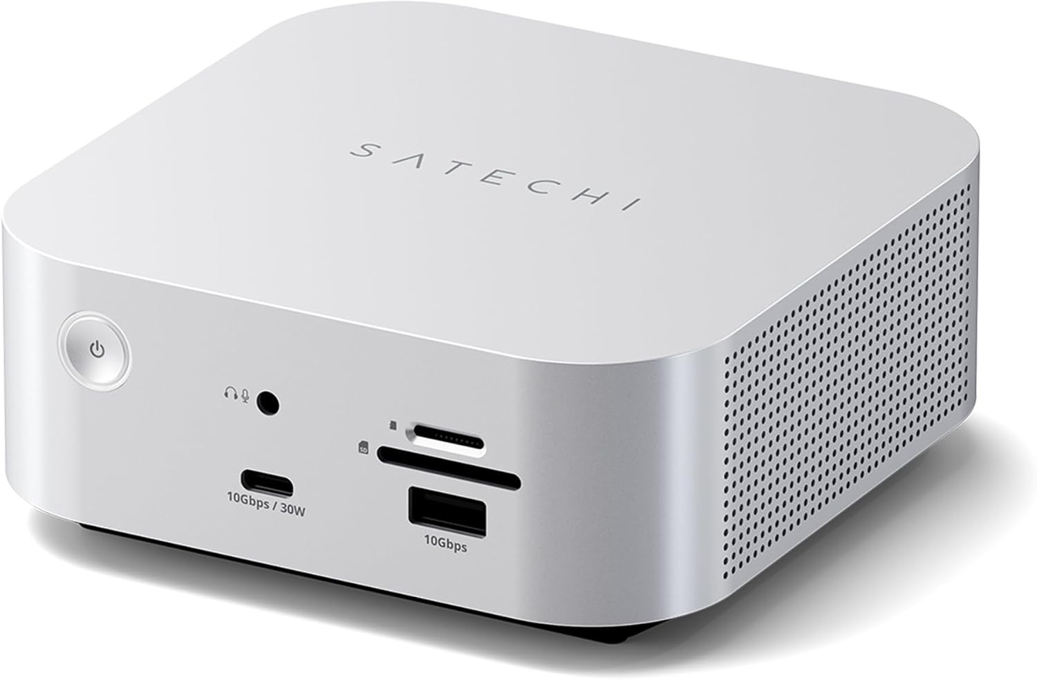 Detalle de SATECHI Thunderbolt 5 CubeDock: docking station 13 in 1 con raffreddamento attivo e supporto multi-schermo fino a 8K
