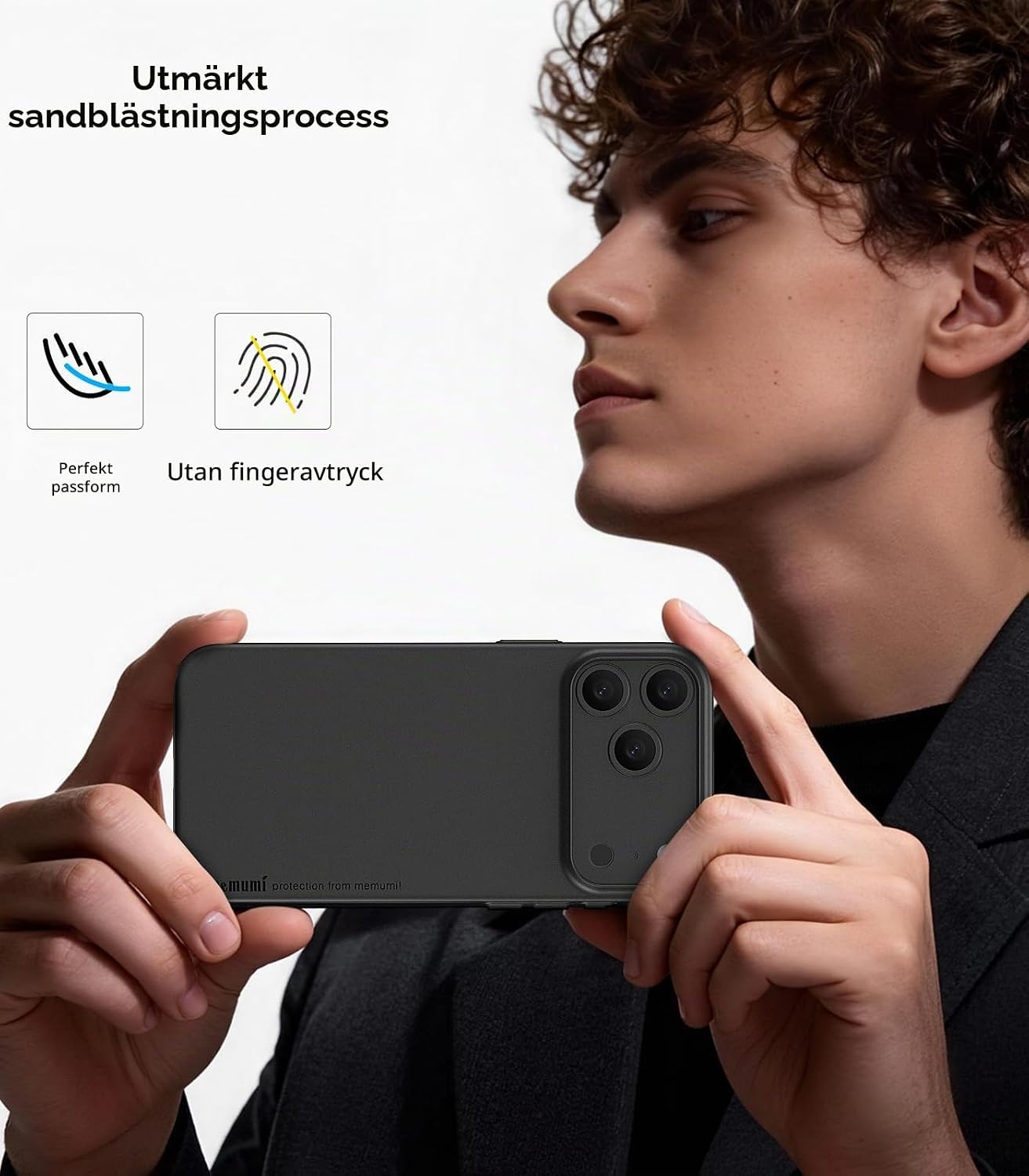 Thumbnail 4 de memumi Ultra Slim-fodral till iPhone 18 Pro Max, 0,3 mm, matt svart