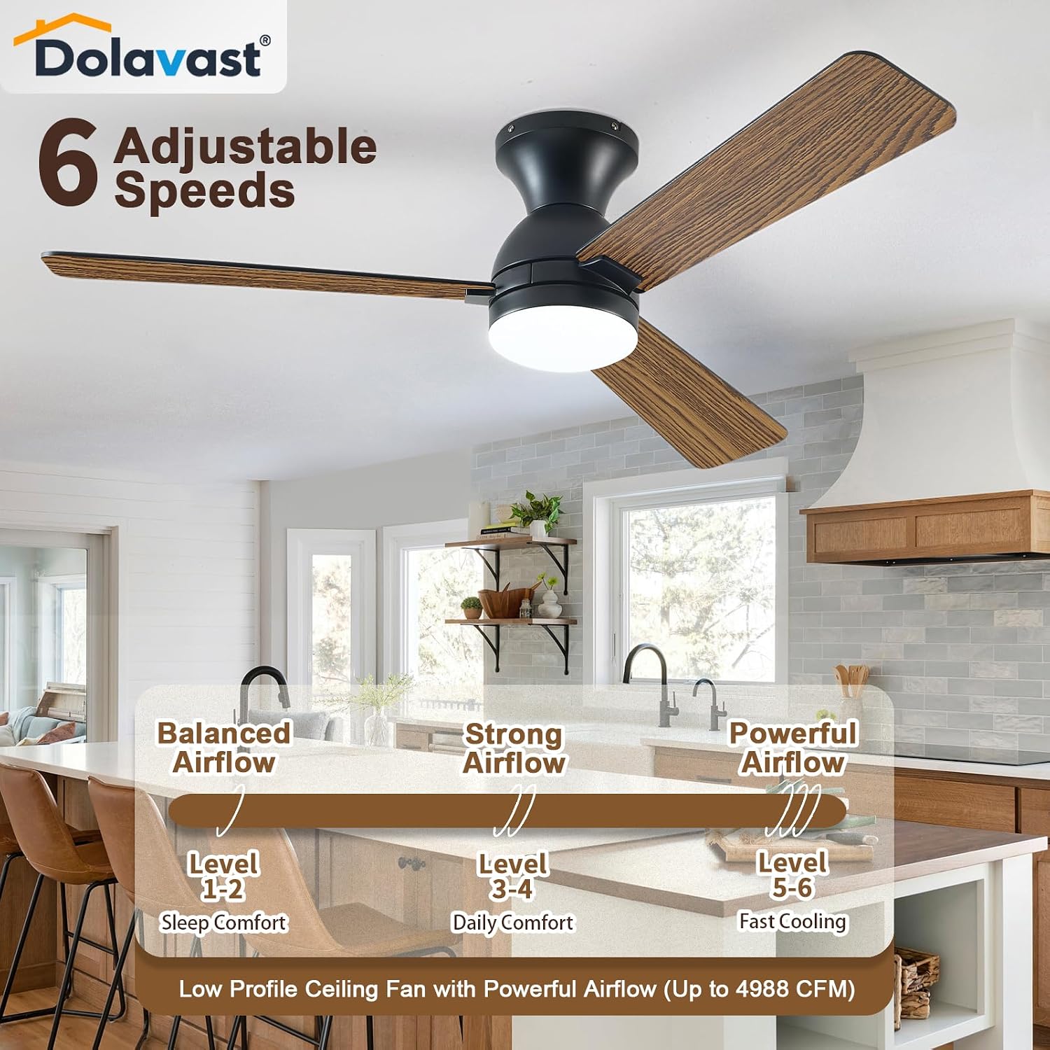 Detalle 2 de Dolavast Ceiling Fan, 48-Inch