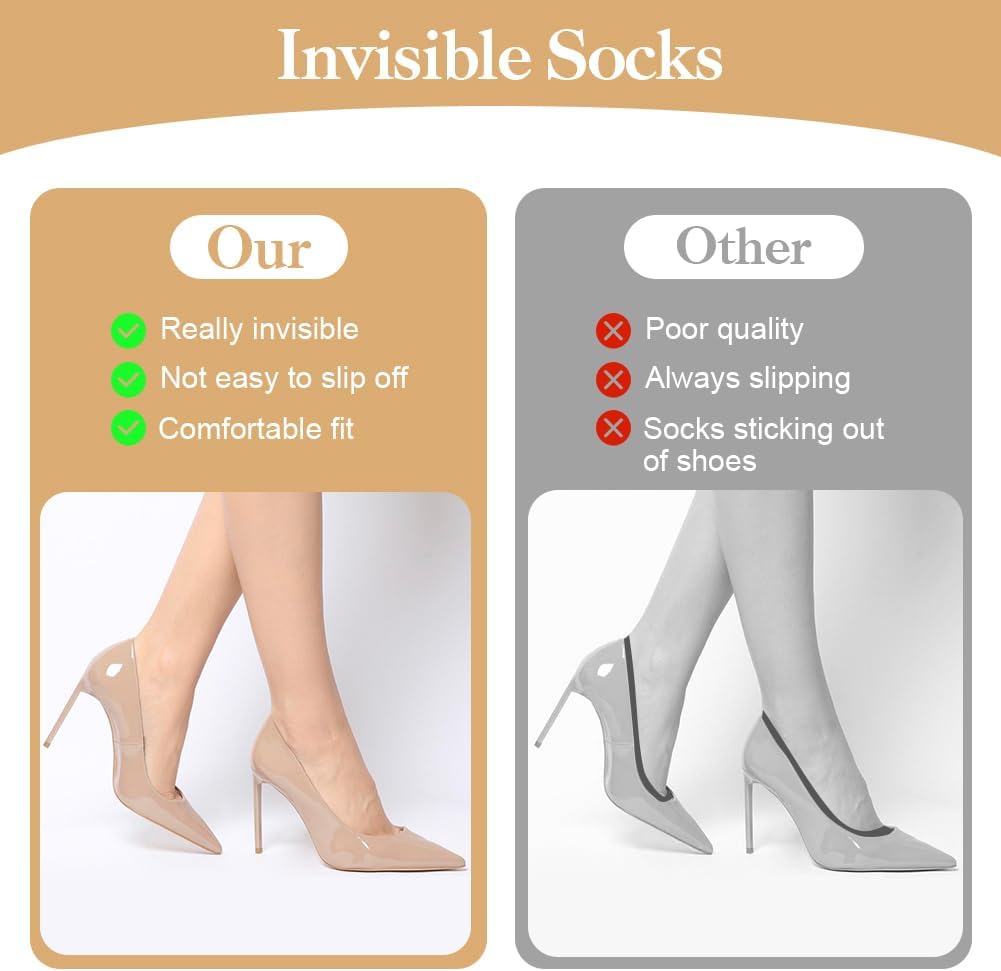 Detalle de OFFCUP No-Show Socks for Women, 6 Pairs, Cotton, UK 3–6.5