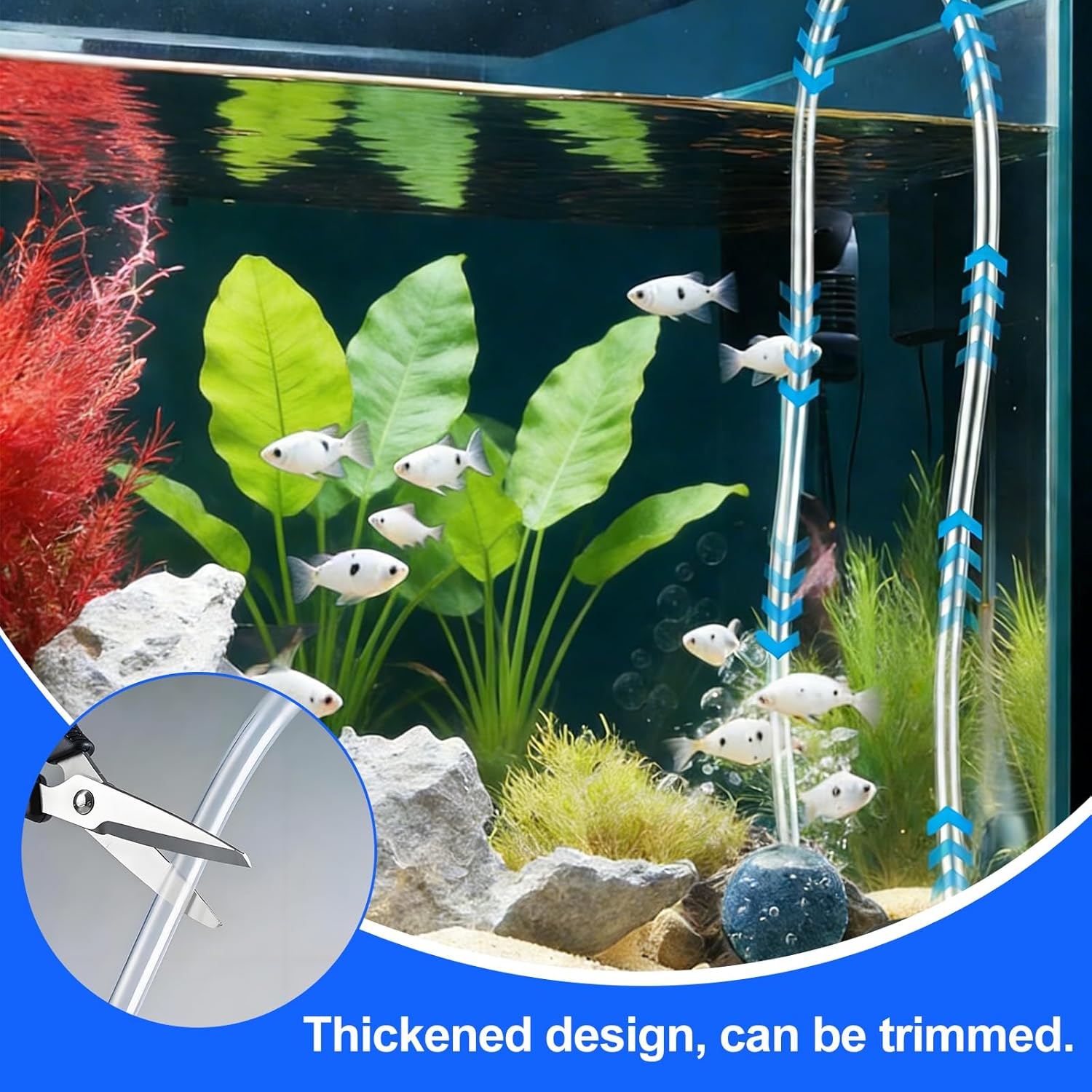 Thumbnail 4 de HAFRILY 8Pcs Air Stones Aquarium Set with 2m Airline Tubing and Suction Cups