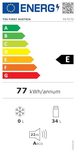 Thumbnail 7 de TZS First Austria Mini réfrigérateur 40 L silencieux – Mini-frigo noir mat avec porte réversible et lumière