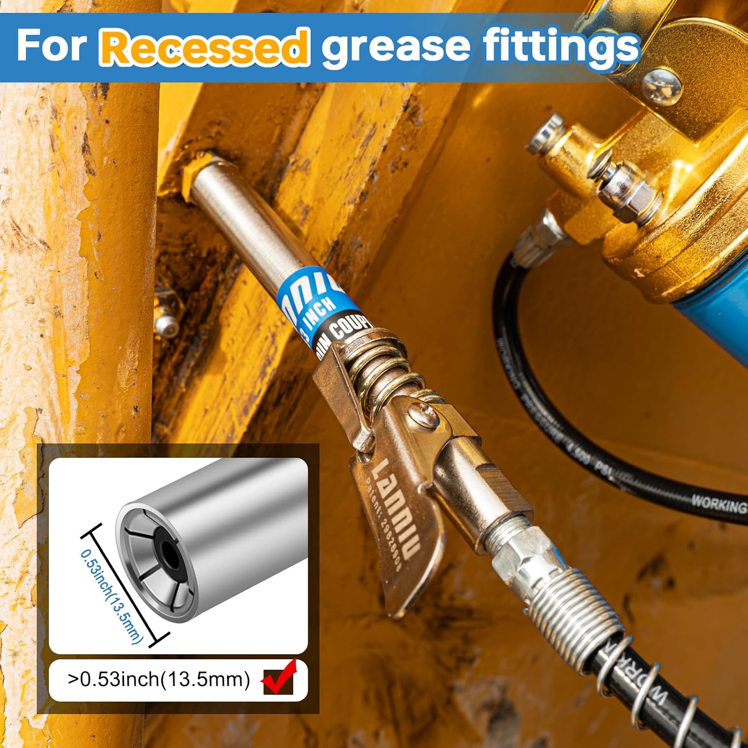 Detalle 2 de LANNIU Grease Gun Coupler Kit 12000 PSI