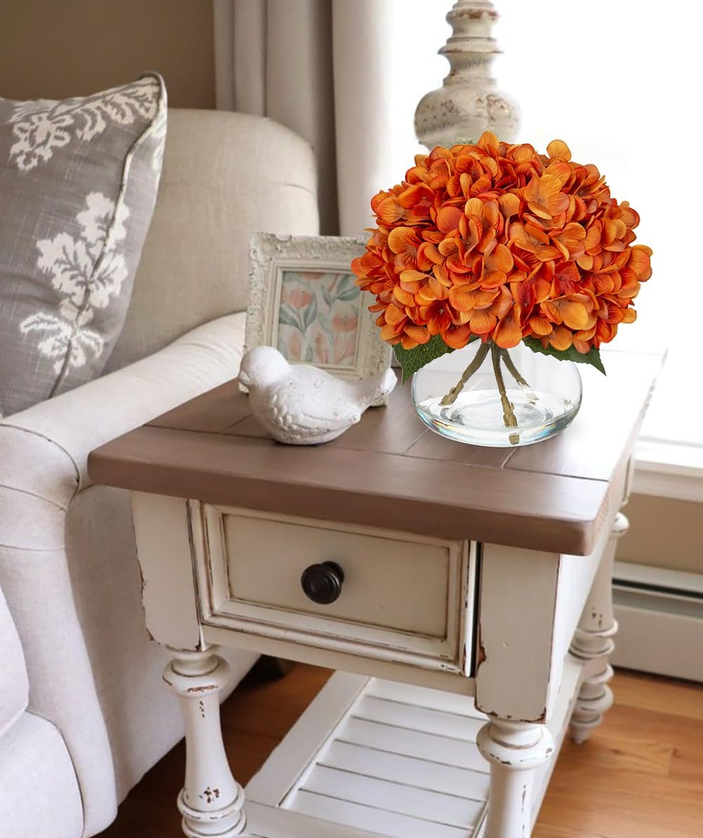 Thumbnail 4 de Oairse Hydrangea Artificial Flowers with Glass Vase