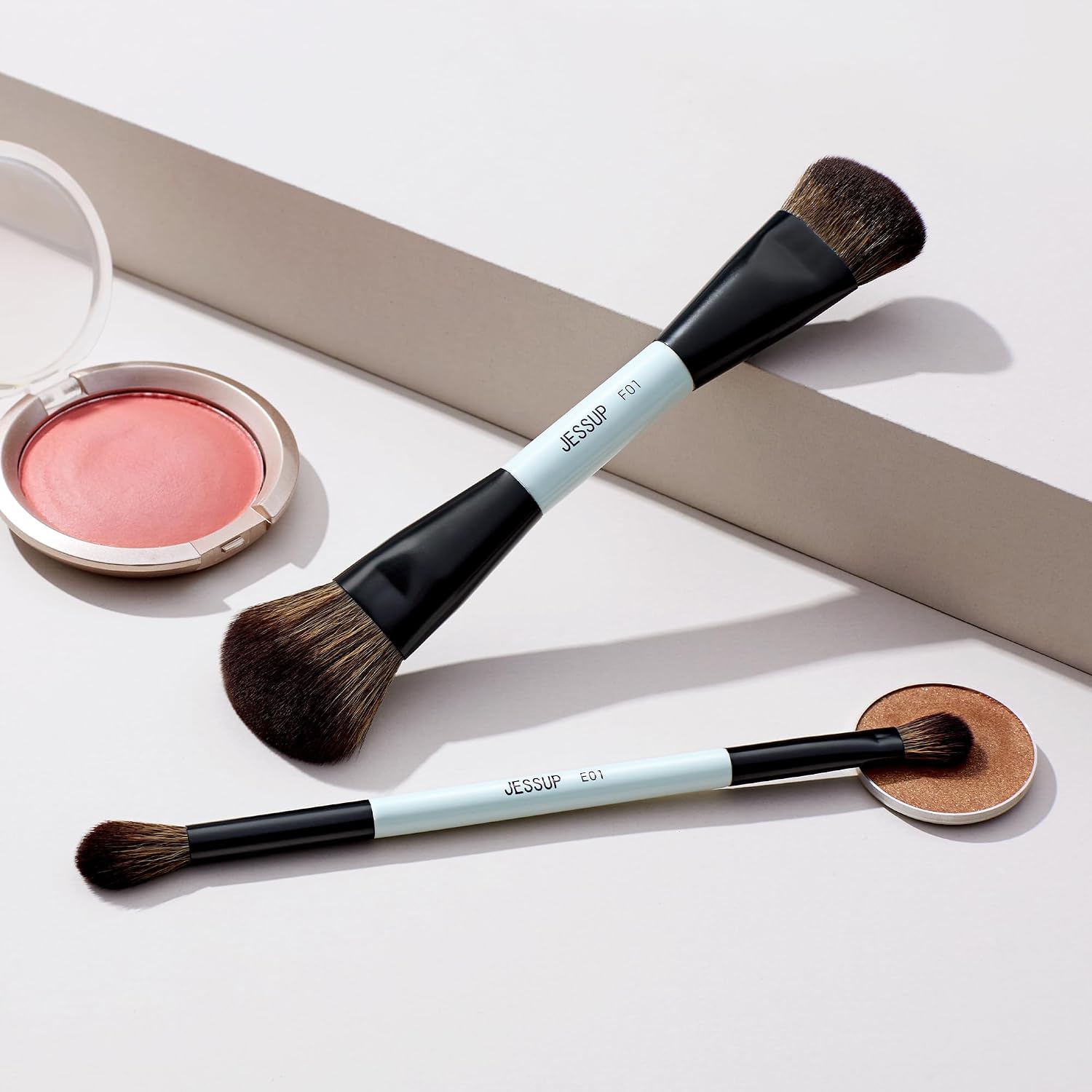 Thumbnail 6 de Jessup Pinselset Make Up Set (2-tlg.) mit Duo-End-Pinseln für Foundation, Kontur & Lidschatten