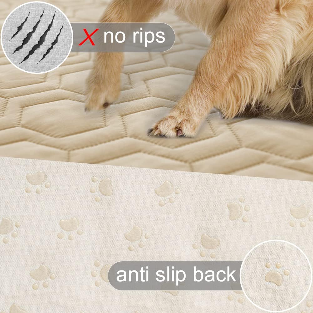 Detalle de Tcksstex 40x50 Waterproof Dog Couch Cover, Non-Slip Beige Polyester