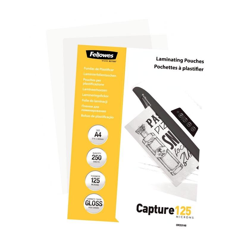 Detalle 1 de Plastificador Fellowes 5314903 A4 Transparente, 250 piezas