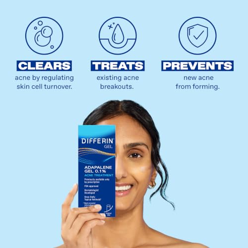 Detalle de Differin Acne Retinoid Treatment Gel 0.1% Adapalene, 45g Pump – FDA-Approved OTC Retinoid