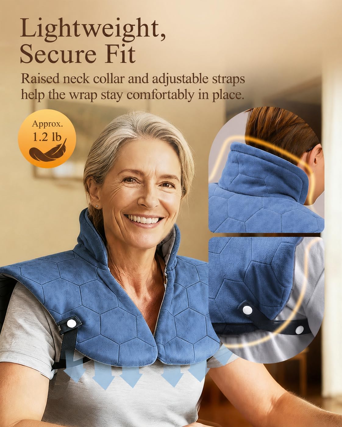 Thumbnail 4 de UTK Neck and Shoulder Heat Pad, 24 x 20 in Far Infrared Wrap with 8 Heat Settings