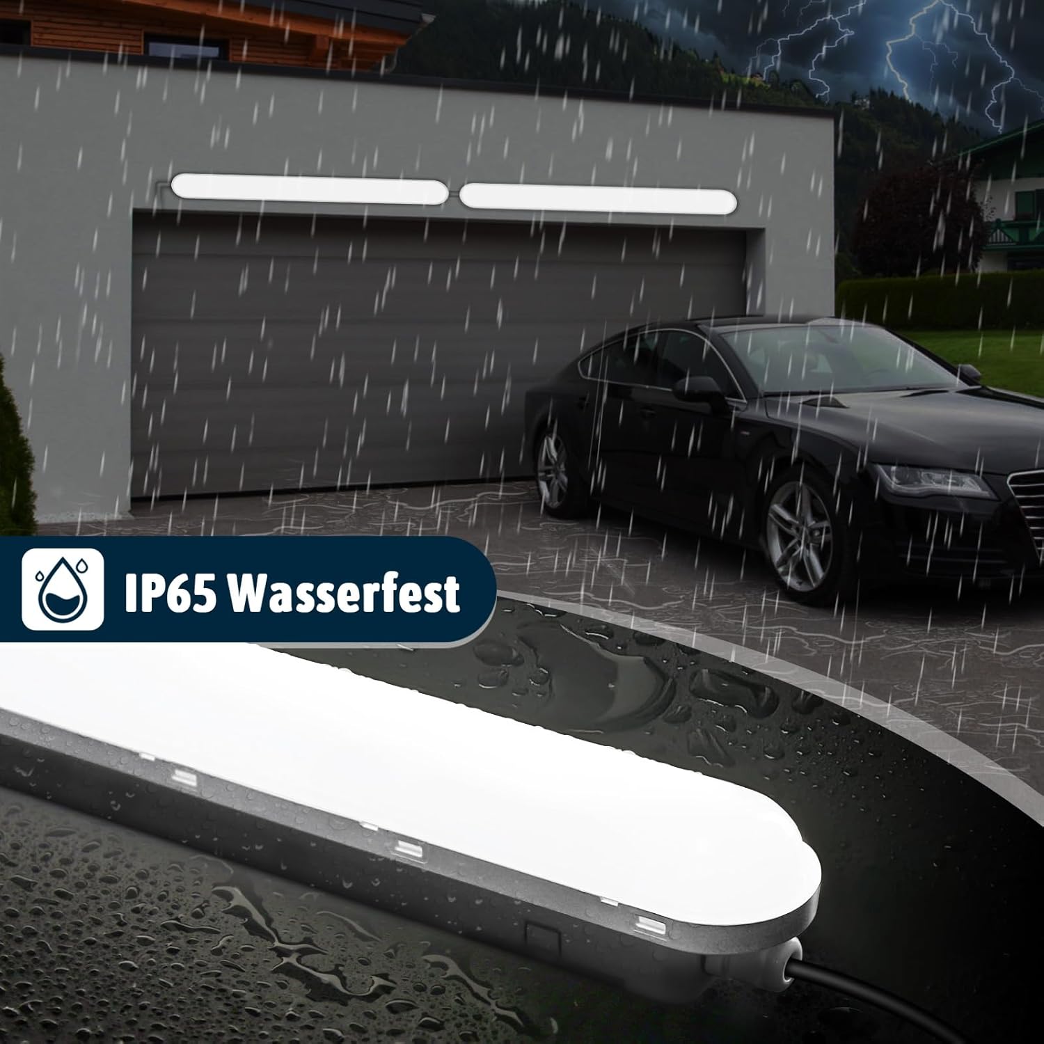 Thumbnail 2 de buling 2 Stück Feuchtraumleuchte 120 cm 36W