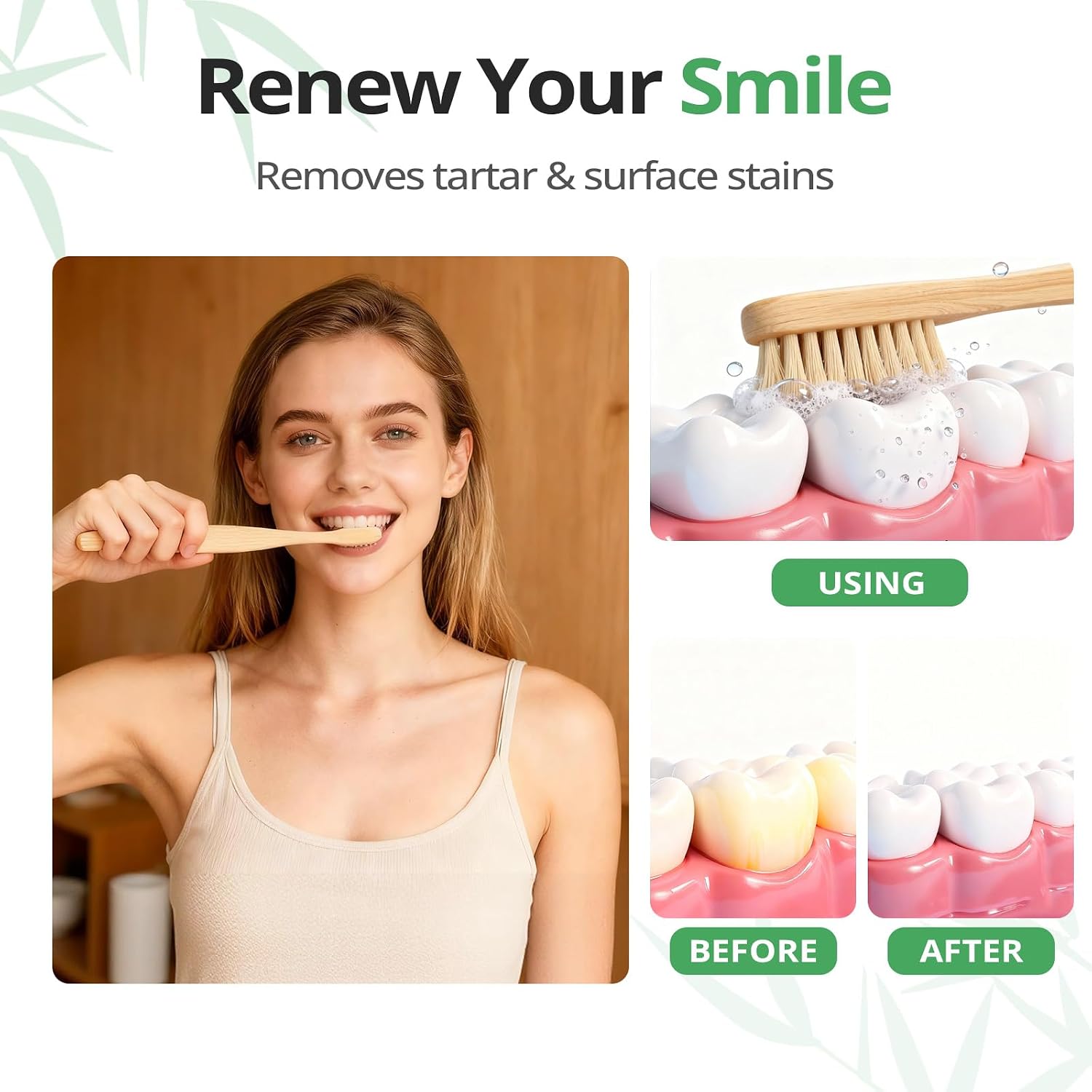 Thumbnail 2 de GENKENT Bamboo Toothbrushes 12 Pack 🪥
