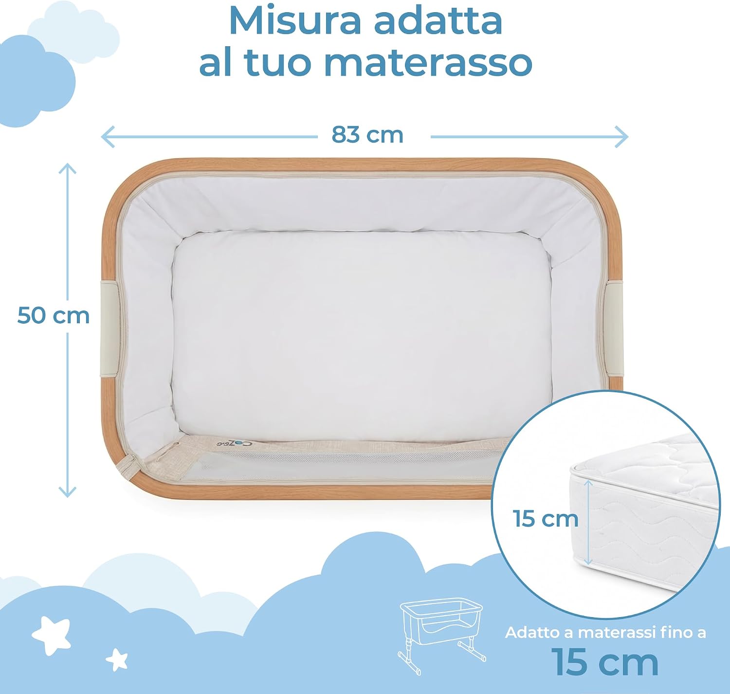 Thumbnail 1 de Coprimaterasso Lettino 50x83 Impermeabile e Traspirante – Lavabile, Oeko-Tex, per Culla e Co-Sleeping