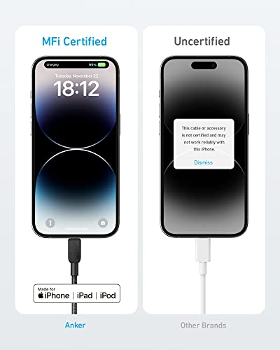 Detalle 1 de Anker 310 USB-C to Lightning Cable (1.8m) Braided — MFi-Certified, durable and fast-charging