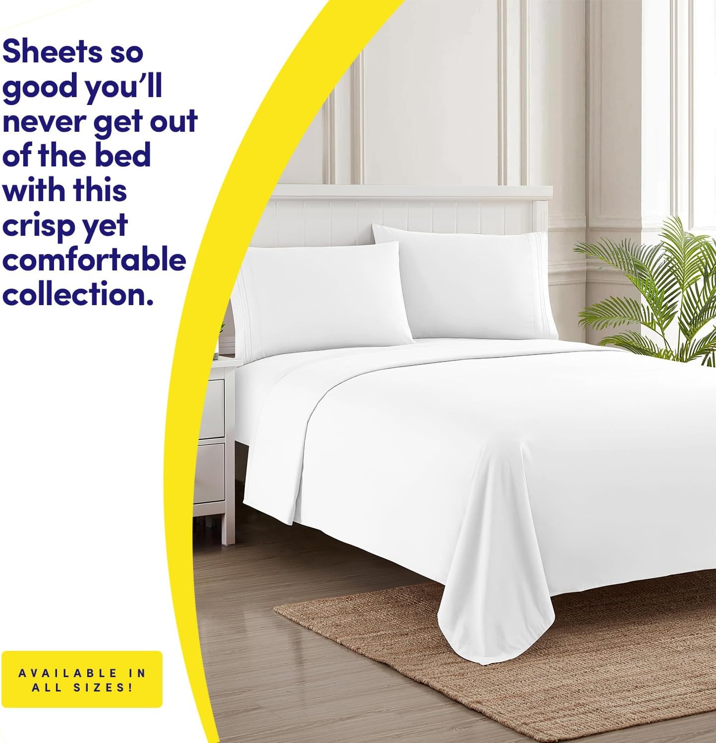 Thumbnail 1 de Sweet Home Collection 1500 Supreme Collection Sheet Sets (White) for King — 4-Piece Luxury Bed Sheet & Pillowcase Set