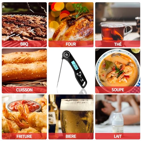 Detalle 1 de DOQAUS thermomètre de cuisine à lecture instantanée avec sonde pliable