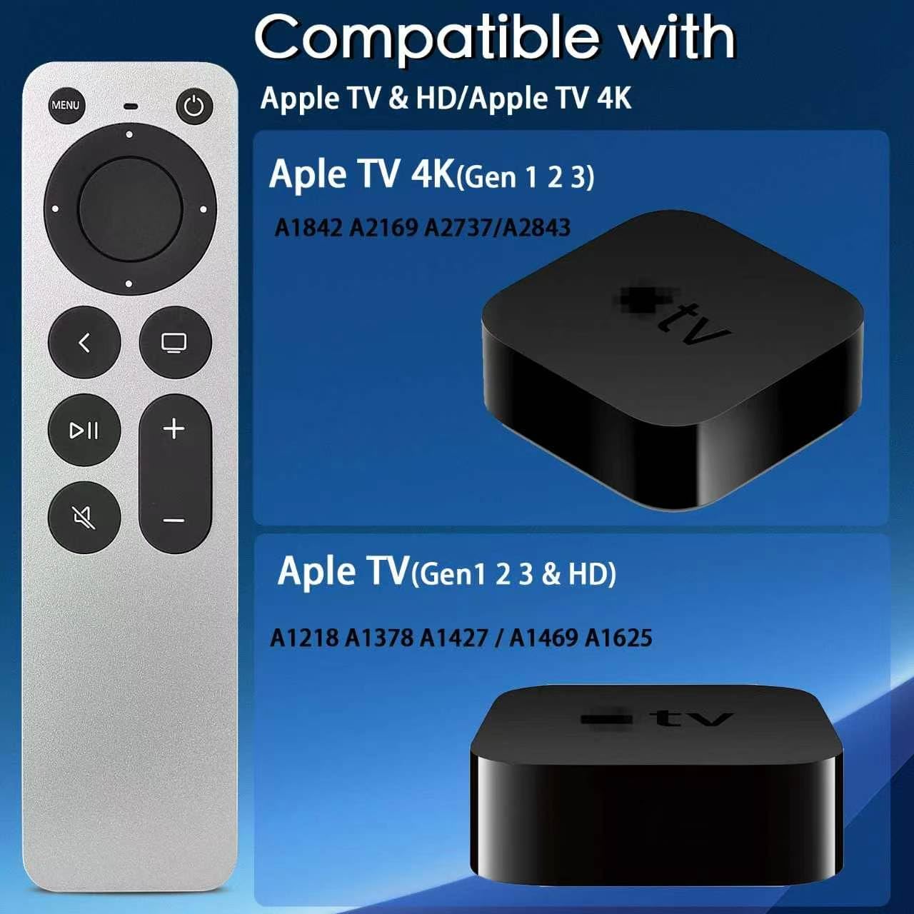 Detalle de KOOMOER Replacement Apple TV Remote with Infrared and TV Power and Volume Controls