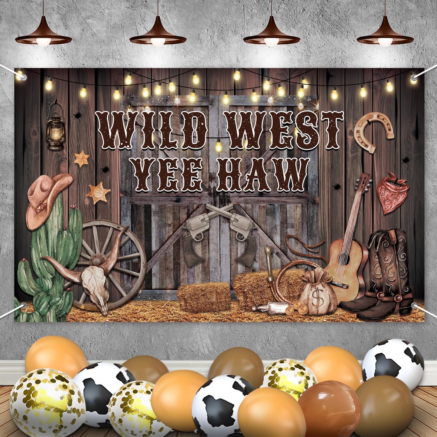 Western Party Decorations Wild West Yee Haw Banner 5.9x3.6ft 🎉