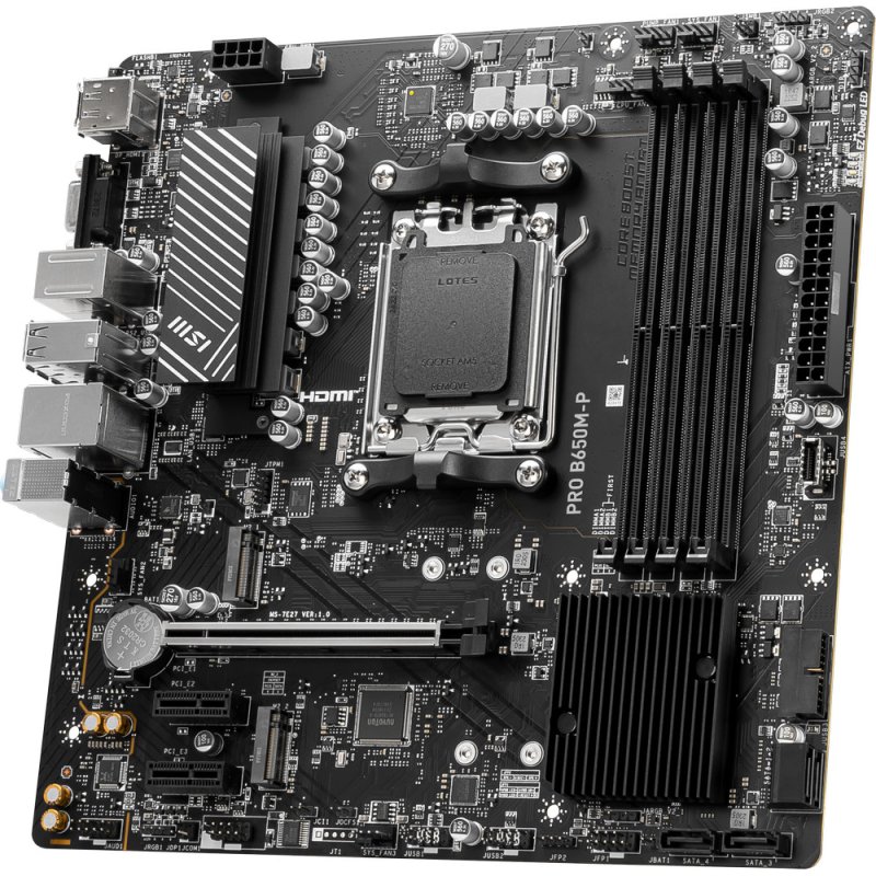 Detalle 2 de MSI PRO B650M-P: placa base compacta para productividad y rendimiento con DDR5