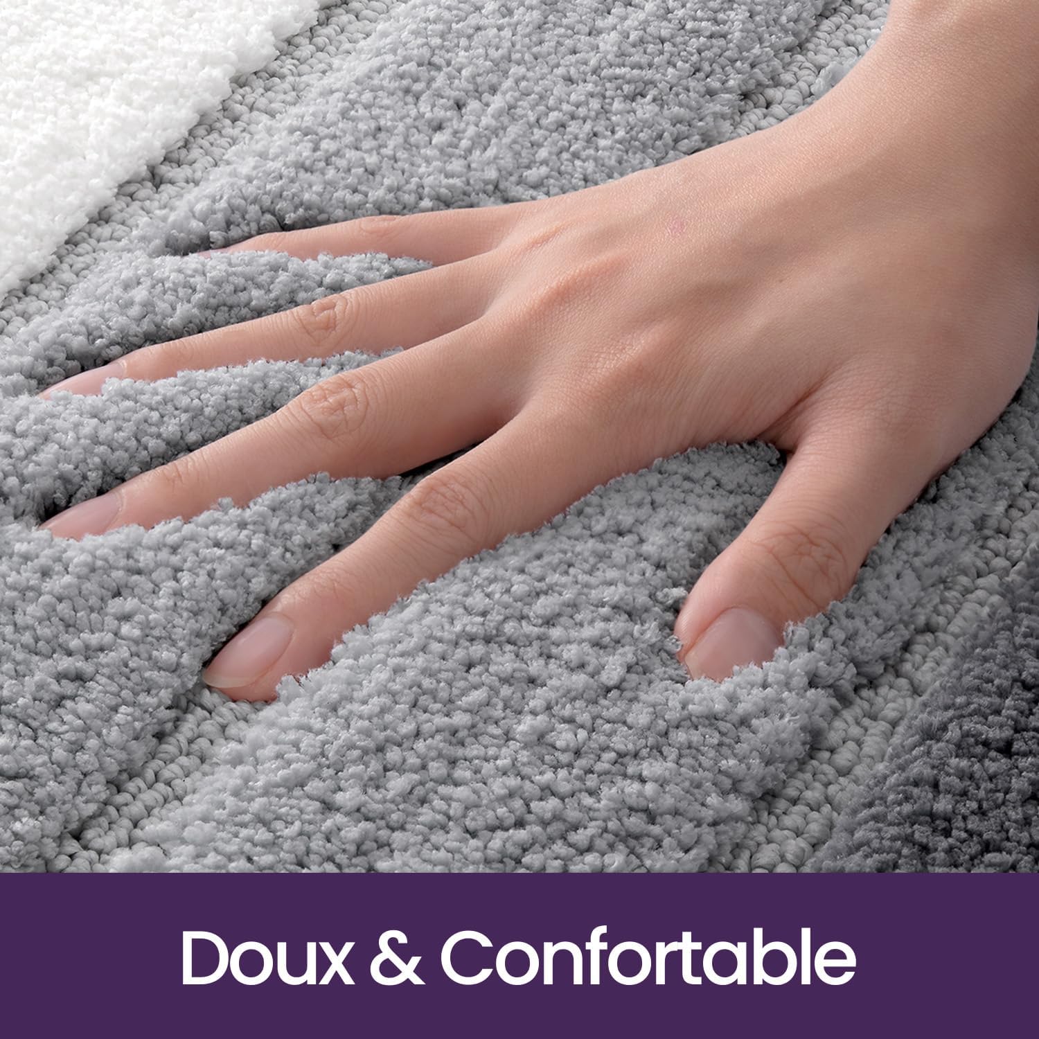 Thumbnail 2 de DEXI Tapis de salle de bain set 2 pièces 40 x 60 cm gris, antidérapant et lavable en machine