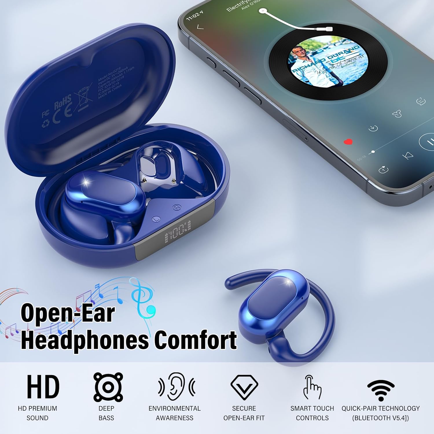 Thumbnail 2 de Open Ear Headphones with Bone Conduction (G219) – IPX7, 36H Playtime, ENC Mics