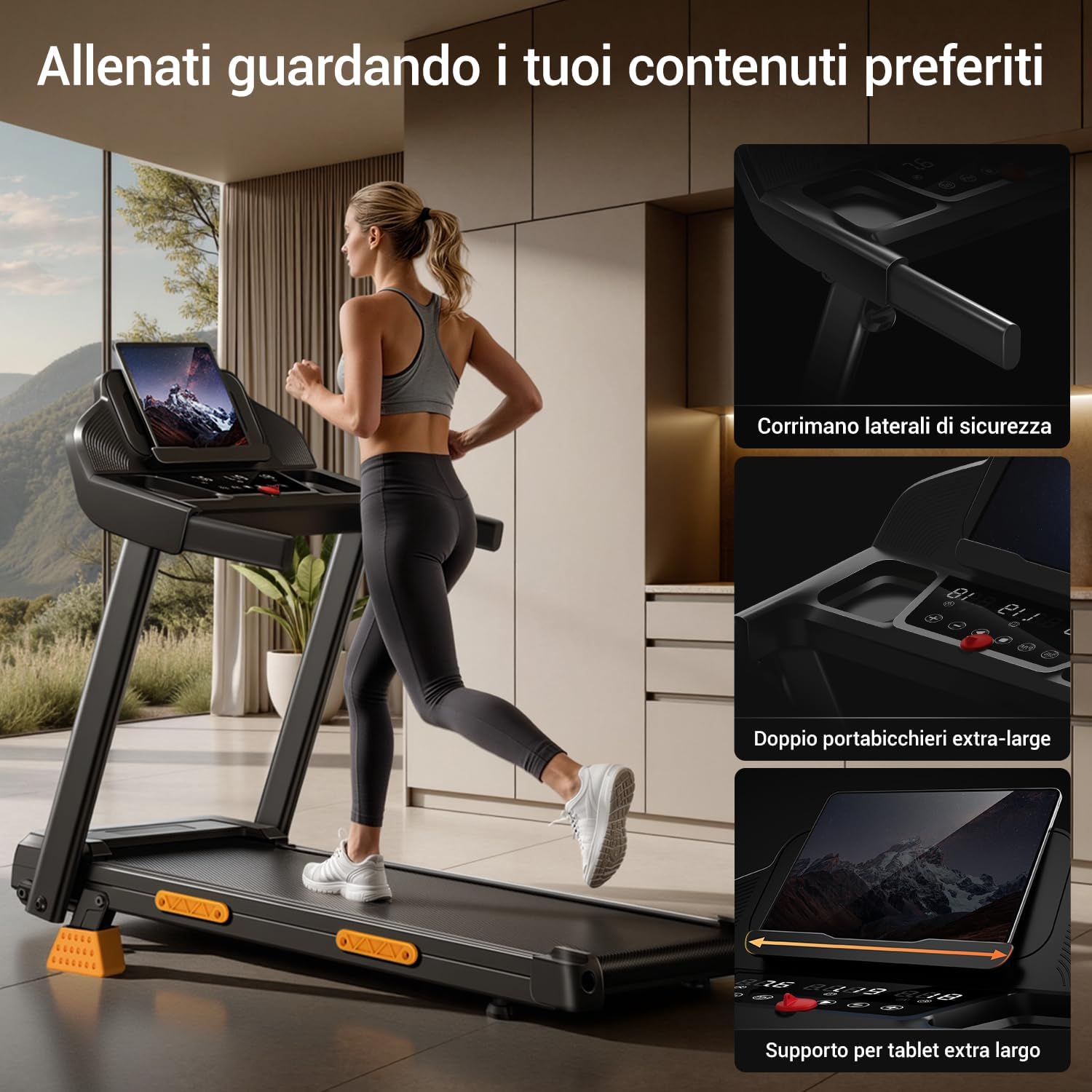 Thumbnail 4 de CURSOR FITNESS CURSOR Tapis Roulant Salvaspazio con inclinazione 15% – allenamento domestico versatile