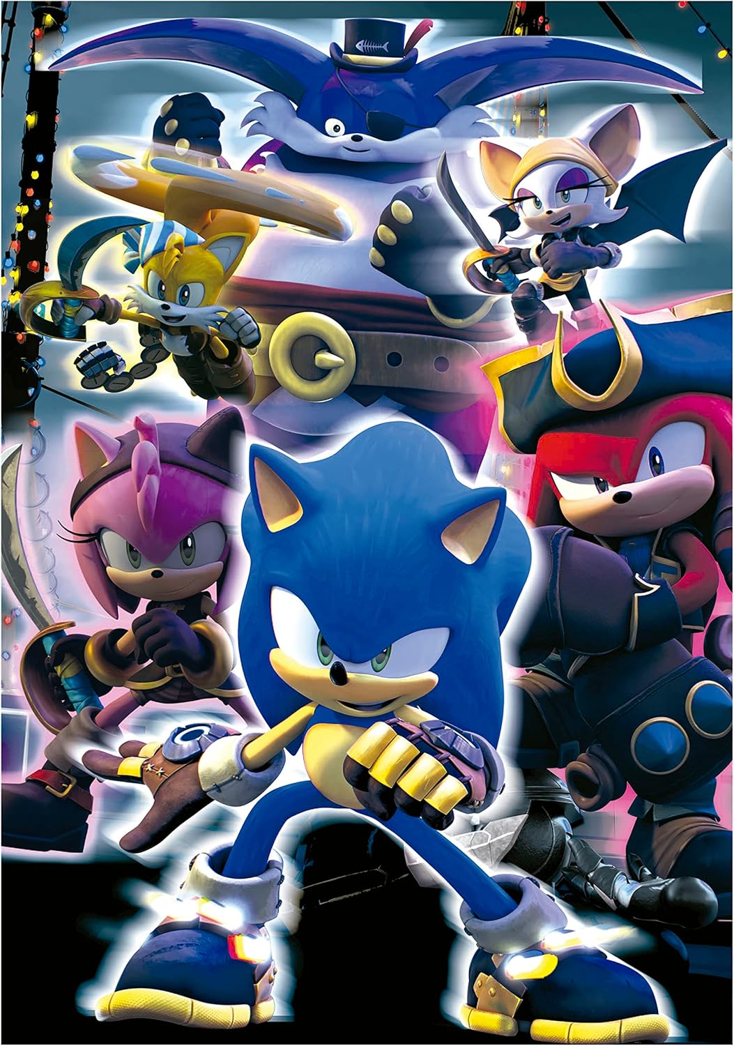 Thumbnail 1 de Puzzle Educa Sonic Prime Neon de 300 pièces qui brillent dans l’obscurité (40 x 28 cm)